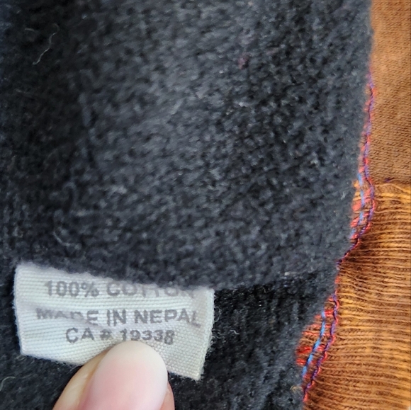 Ark Import Artsy Boho Faded Patchwork Hooded Fleece Lined Jacket Size M Hippi - Picture 13 of 16